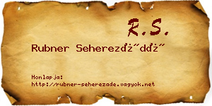 Rubner Seherezádé névjegykártya
